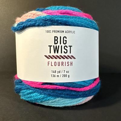 Joann Big Twist Flourish Yarn ''Tropical Flamingo'' Bulky Acrylic Discontinued