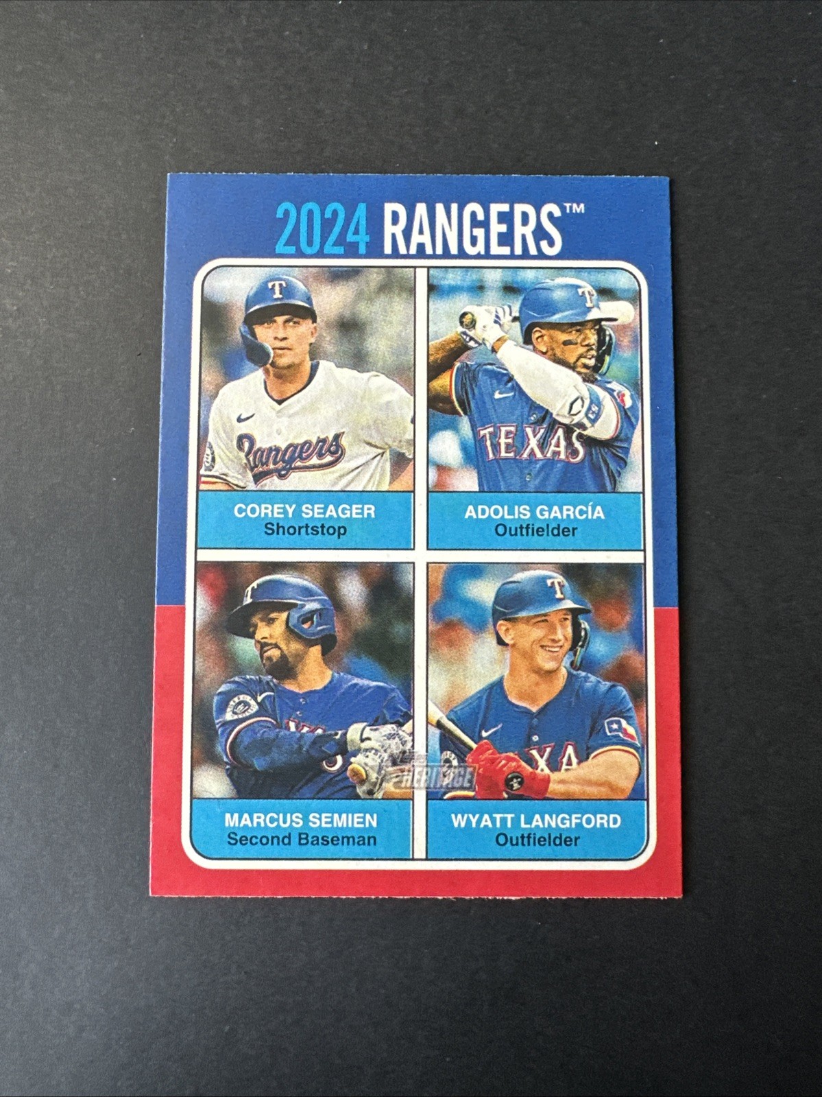 2024 Topps Heritage High Number Texas Rangers Team Quads #75TQ-1