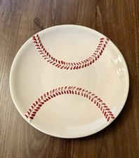 Pottery Barn Retired Game Plan Baseball Plate 8 Inch Dishwasher/Microwavable