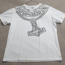 Hardcore Training Shirt 3XL White Runes Thor's Hammer Mjolnir Made in USA