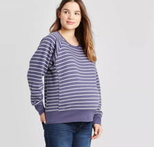 Maternity Striped Pullover - Isabel Maternity by Ingrid  Isabel Blue/Gradenia
