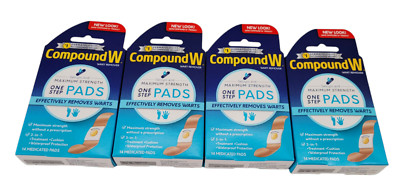 Lot of 4 Compound W Wart Remover Maximum Strength, Qty 56, EXP 3/2027