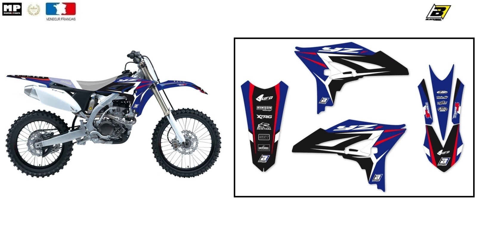 Kit déco Yamaha YZF 250 Dream Graphic pour compétition motocross
