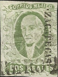 J 1856 Mexico Hidalgo 2 Reales Green Apple Zacatecas District Lineal Cance Ebay