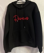 Baltimore Ravens Embroidered Hoodie Sweatshirt UNISEX S XL Black Quilted NWOT