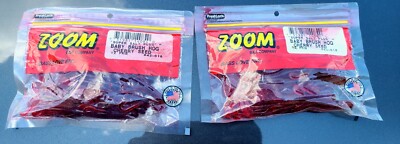 2 New Packs Of Zoom Soft Baits Super Salt Plush Baby Brush Hog 