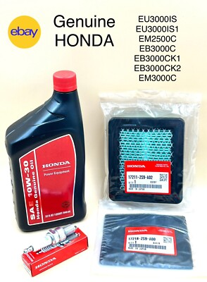 #ad Honda EU3000 Oil Change Service Tune Up Kit Filter Spark Plug Generator EU3000is $32.95