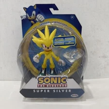 Sonic the Hedgehog SUPER SILVER 4" Figure White Emerald NEW RARE Jakks Pacific