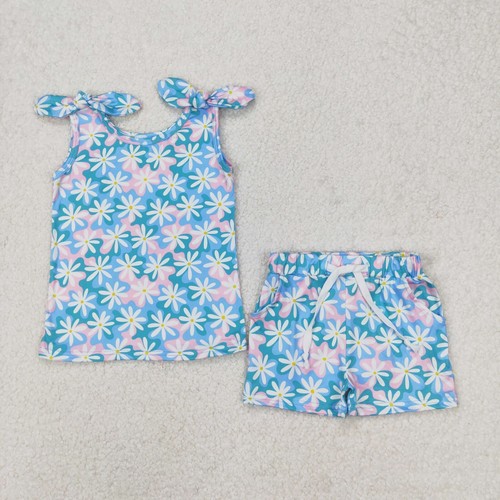 Toddler Girls Summer Play Set Beach Vacation Shorts Outfit - Picture 2 of 10