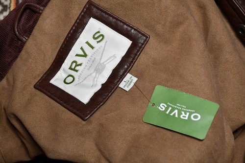Orvis Munitions Men's Soft Lambskin Leather Vest Cognac Brown size L - Picture 11 of 11