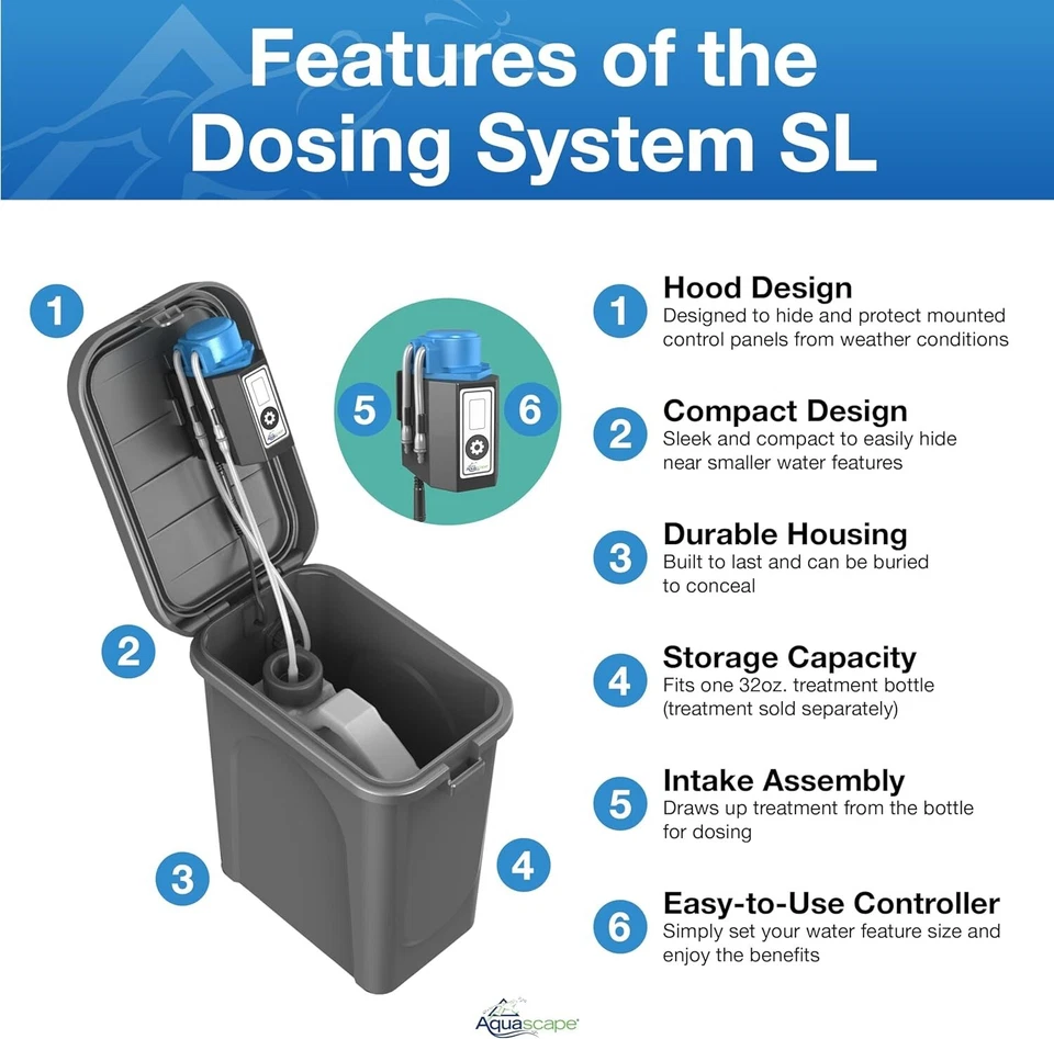 Sistema de dosificación automático de tratamiento de agua para estanque y fuente Aquascape SL, 96085 Foto 4 de 4