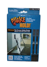 Quake Hold 4520 Black Universal Safety 2 Straps for Flat Screen TV Monitor