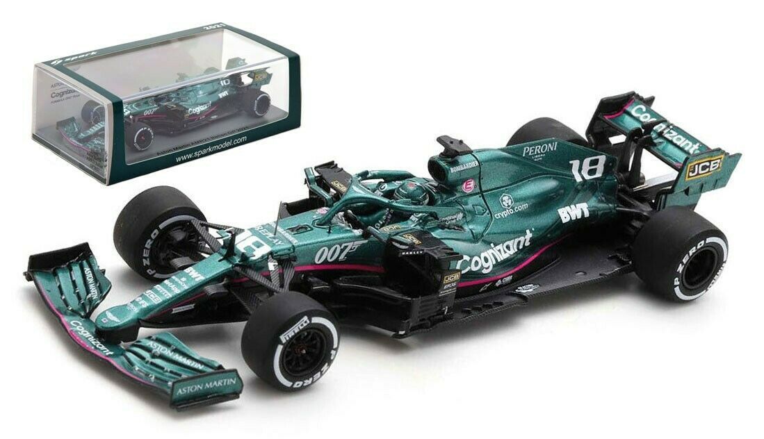 Monoplace Aston Martin AMR21 Lance Stroll pour décoration de bureau F1 1/43