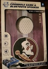 FSU Tabletop Cornhole Game  Bluetooth Speaker Easy Portability 4 Bean Bags New