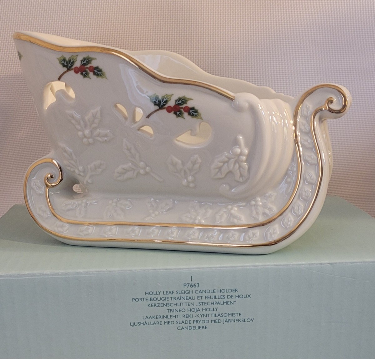 PartyLite Holly Leaf Sleigh Candle Holder P7663 ~ New | eBay