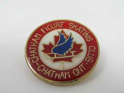 Figure Skating Pin Chatham Figure Skating Club Ontario Vintage