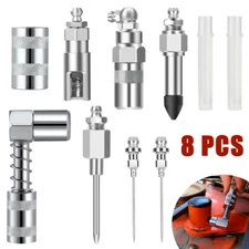 8pcs/Set Grease Gun Injector Needle Dispenser Nozzle 90 Degree Coupler Adapter