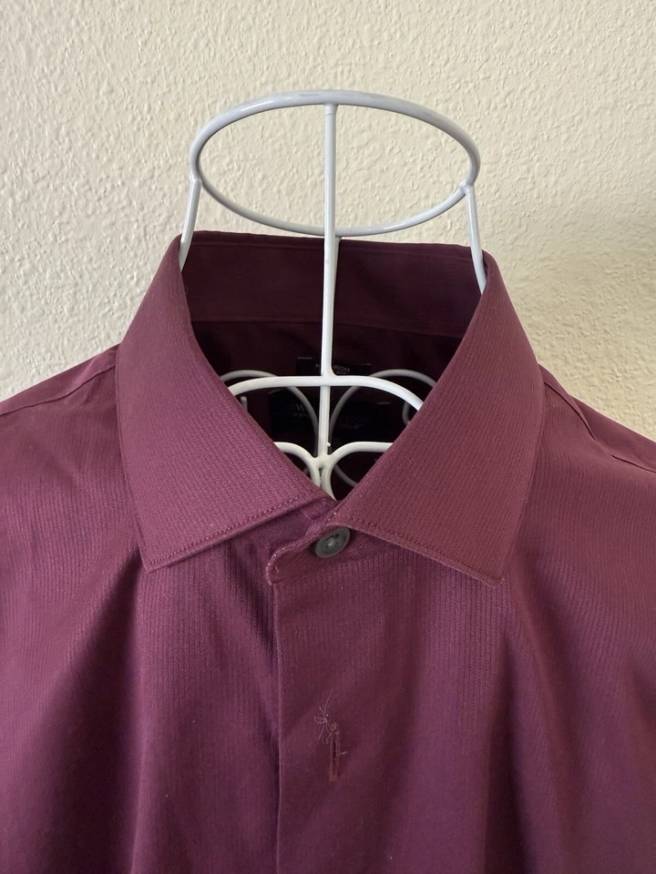 Мужская хлопковая рубашка Awearness Kennth Cole размер 16 1/2 x 32/33 без железа приталенная - Изображение 4 из 4