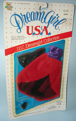 DREAM GIRL USA Barbie Sindy Maxie Red &Purple Fashion Dress Ben Cooper Toys 1986