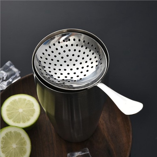 Pokinge Stainless Steel Bar Strainer Shell Shape Julep Cocktail Strainers Ice Cube Filter Spoon For Cocktail Drinks Home Or Bar Tools