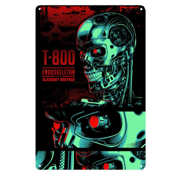 Movie Metal Poster Cinema Tin Sign Plaque Terminator T800 Cyborg