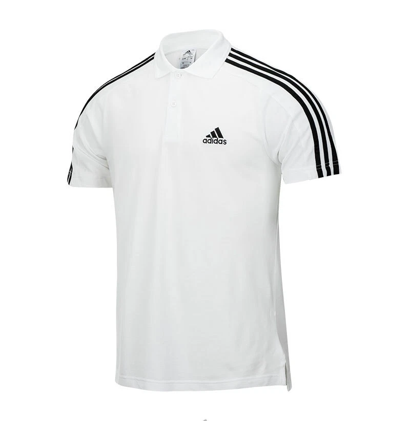 Adidas essentials 3 stripe polo shirt discount