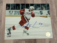 Mathieu Schneider Signed 8x10 Photo File COA Red Wings Canadiens Kings Rangers E