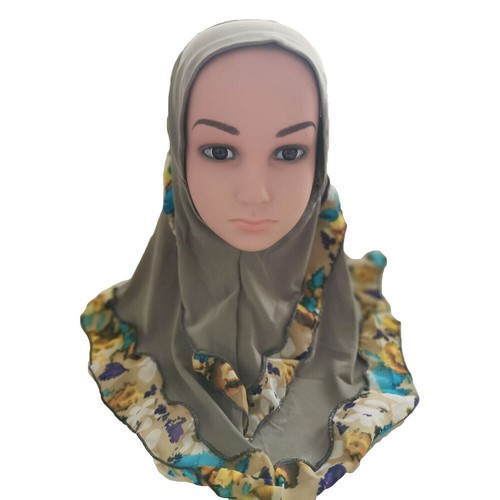 Kids Girls Islamic Muslim Rhinestone Head Scarf Prayer Hijab Scarf Headwear 2-6Y - Picture 42 of 62