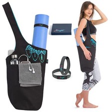 Yoga Mat Bag Long Tote with Pockets for Your Yoga Accessories Yoga Bag with B...