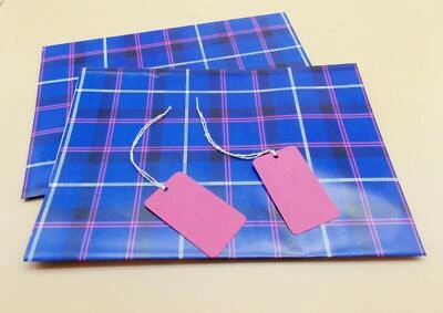 Blue Tartan Gift Wrap Wrapping Paper 2 Sheets 2 Tags Scottish Mitchell Clan