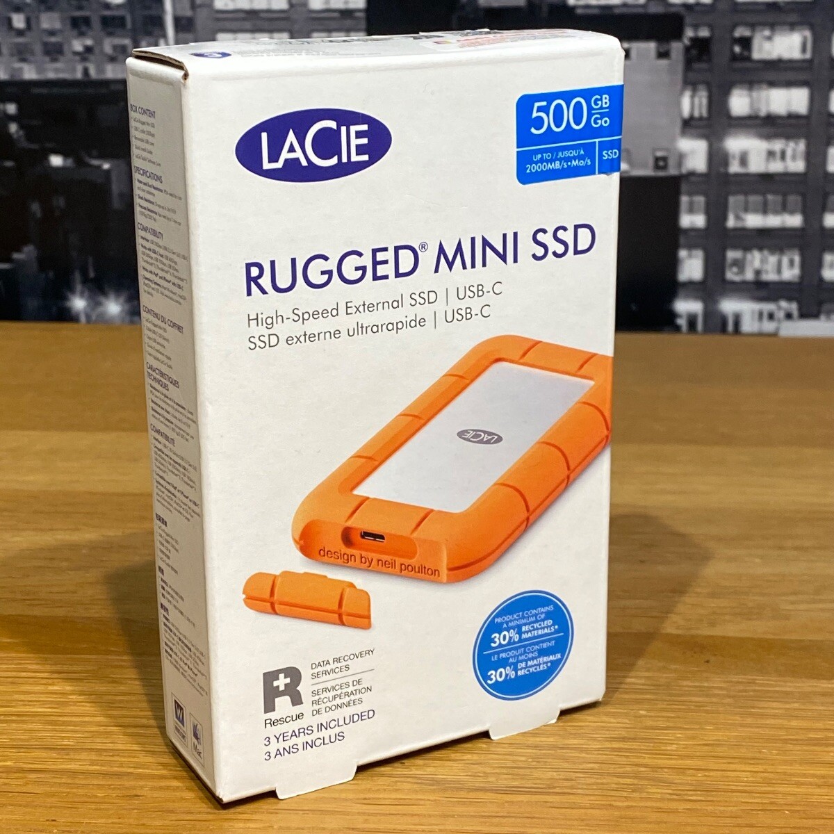 LaCie 500GB SSD Rugged Mini External USB-C Drive Apple Mac PC 100% Original