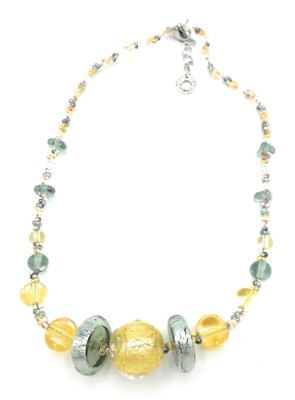 Collana In Vetro Di Murano Veneziano, Modello VN 117, Stile Antico, Artigianale