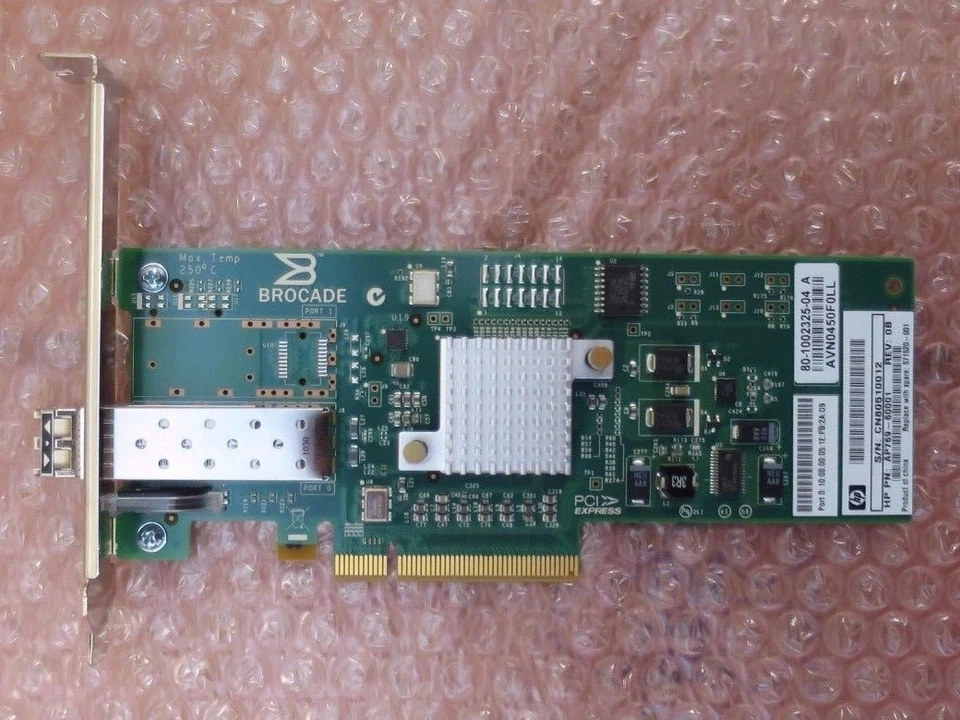 HP Brocade 81B 8Gb PCI-E Single Fibre Channel HBA AP769A 571520-001 AJ718A SFP - Image 2 of 4