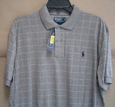 NWT 90 POLO RALPH LAUREN Mens M Classic Fit WINDOWPANE SHIRT Gray 0485718