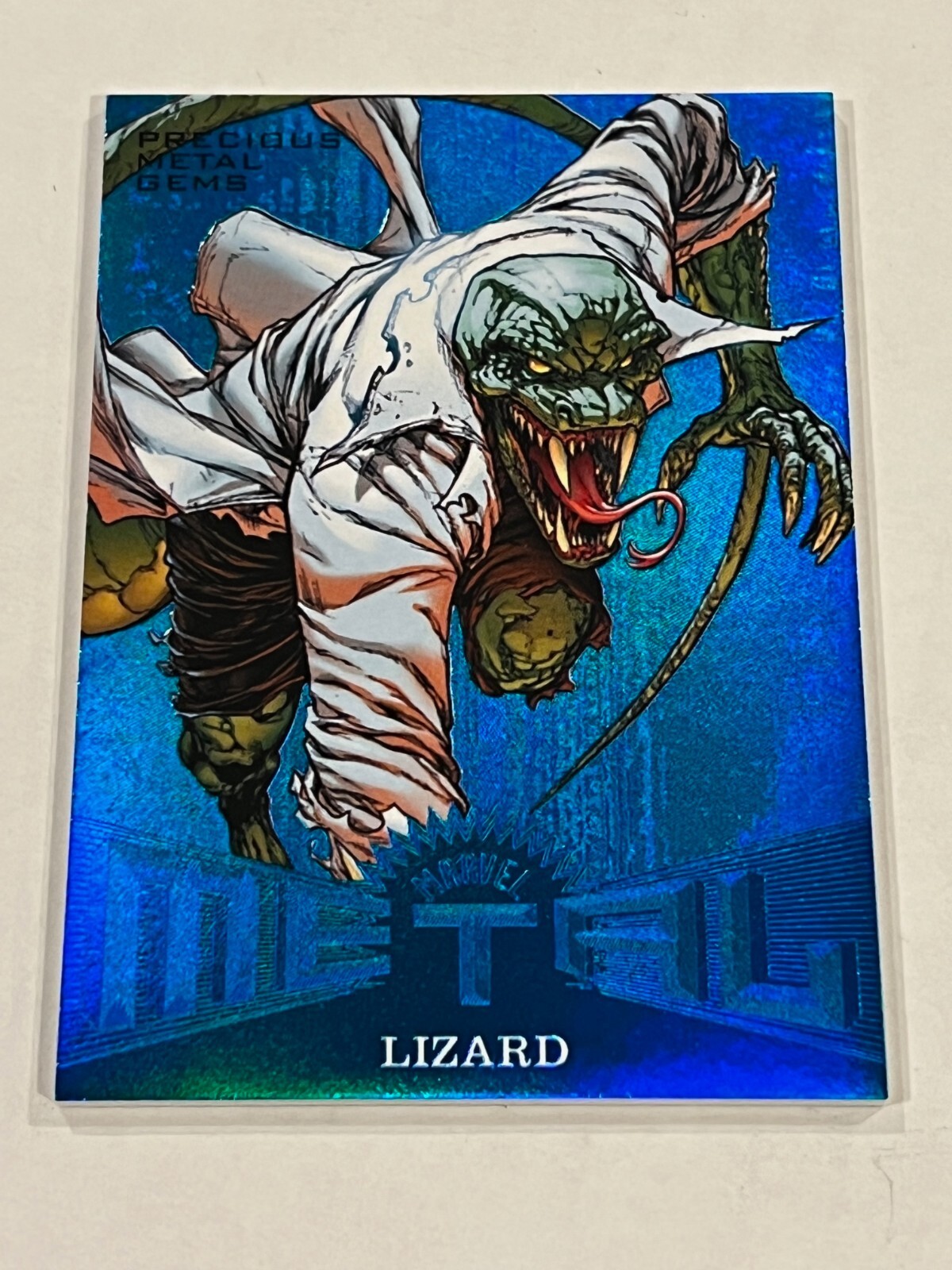 2017 Fleer Ultra Spider-Man Metal BLUE PMG MM24 Lizard 15/49 High-Grade😍😍😍*