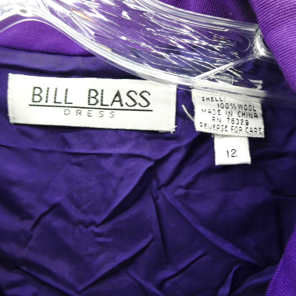 Bill Blass Overcoat Size 12 Womens Purple Button Up Jacket Suit Joker Vintage - Image 4 of 4