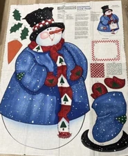 Daisy Kingdom Cut & Sew Snowman Door Panel Fabric 1997Christmas Winter Decor