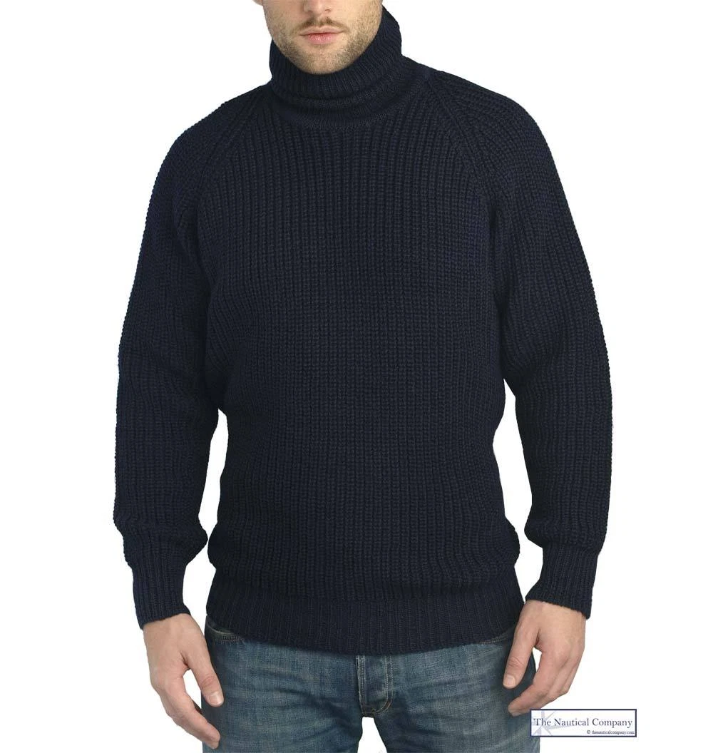 Mens chunky shop roll neck jumper