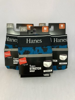 NWT Hanes Premium 3 Pack Men's Modern Fit Stretch Brief Blue Size Medium 32''-34''