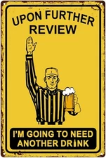 Tin Metal Signs Bar Accessories for Home Man Cave 8X12 Inch - Football Decor 