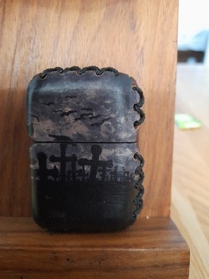 Zippo Custom Hand Made Lederetui After the Battle