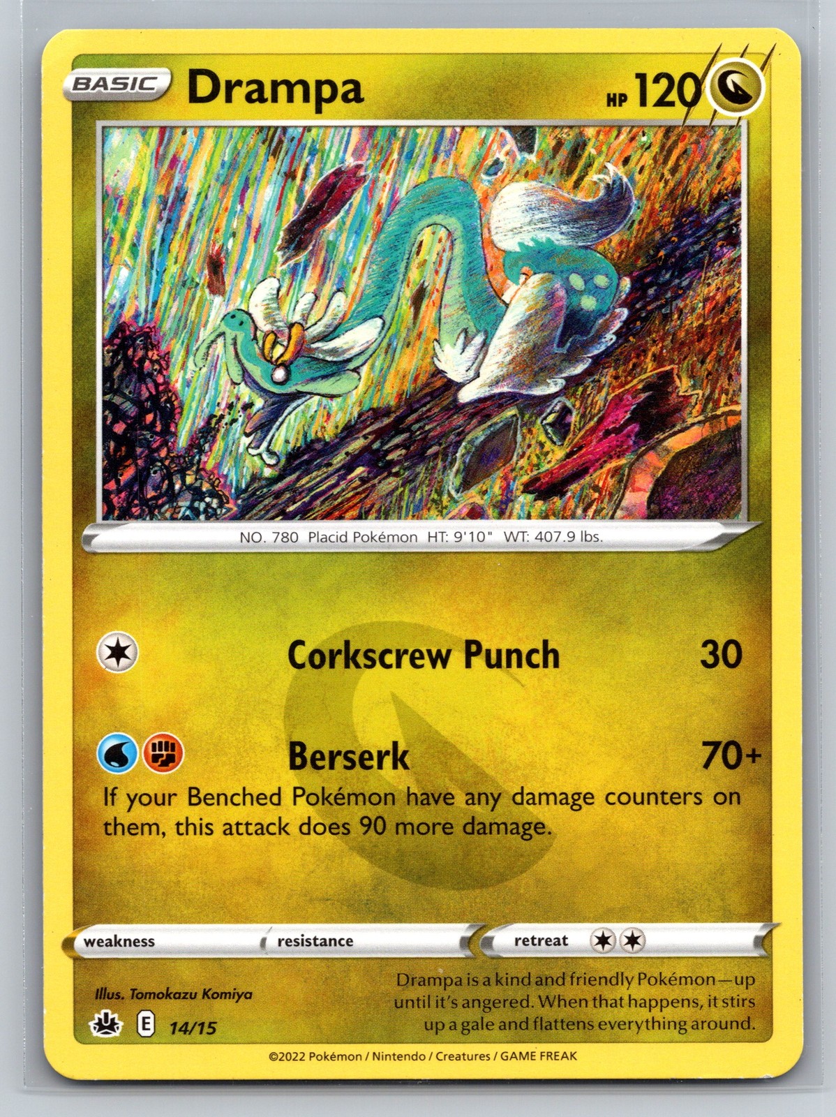 Drampa 14/15 Trick or Trade BOOster 2022 Pokemon Card Rare Berserk Power