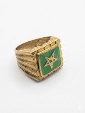 Anello romano vintage con stella a cinque punte simbolo degli dei romani raro antico