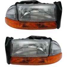 For Dodge Durango Headlight 1999 00 01 02 2003 Driver And Passenger Pair Halogen