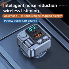 Car Bluetooth Receiver USB PD30W Fast Charging Digital Display FM Transmitter