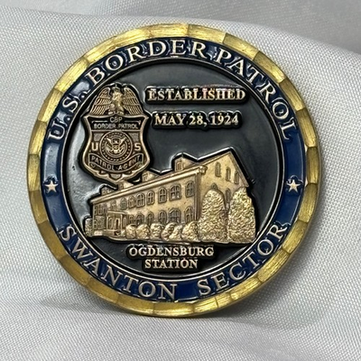#ad U.S. Border Patrol Swanton Sector Challenge Coin Ogendsburg NY Medal $29.95