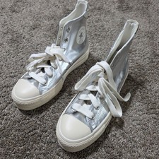 Converse Chuck Taylor All Star Lift Women's 8 Silver Metallic Platform A09902C