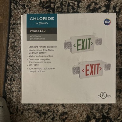2 Chloride by signify Emergency Light/Exit Combo Unit Switchable Red/Green