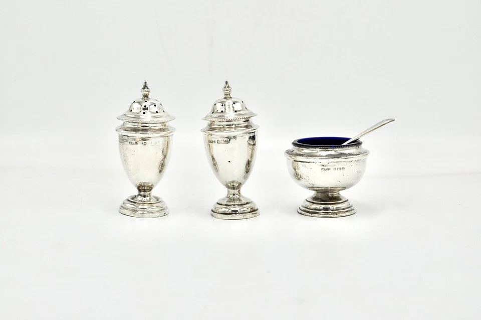 Antique Sterling Silver Cruet Set - Birmingham 1914 - Image 2 of 4