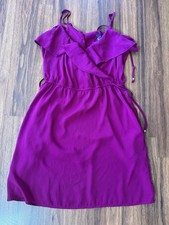 American Eagle Dress Women Medium Purple Sheath Midi V-Neck Sleeveless Casual